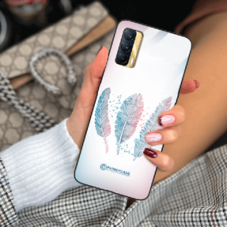 ETUI BLACK CASE GLASS NA TELEFON REALME V15 PIÓRA BOHO