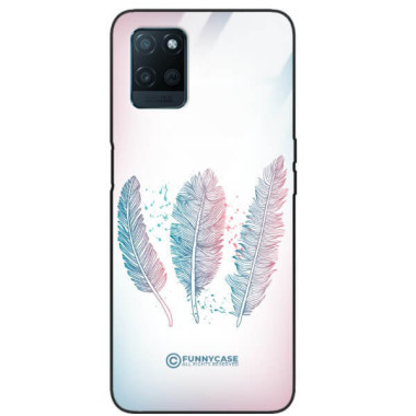 ETUI BLACK CASE GLASS NA TELEFON REALME V11 PIÓRA BOHO