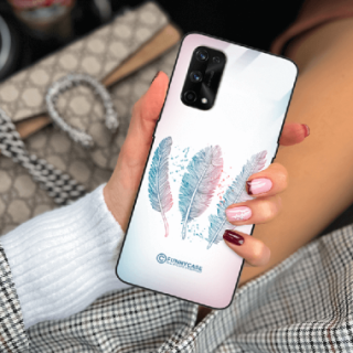 ETUI BLACK CASE GLASS NA TELEFON REALME X7 PRO PIÓRA BOHO