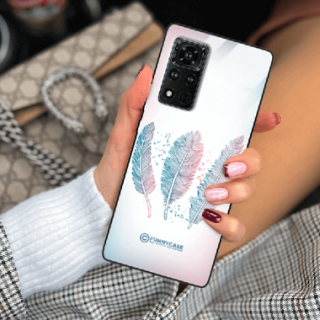 ETUI BLACK CASE GLASS NA TELEFON HUAWEI HONOR VIEW 40 V40 5G PIÓRA BOHO