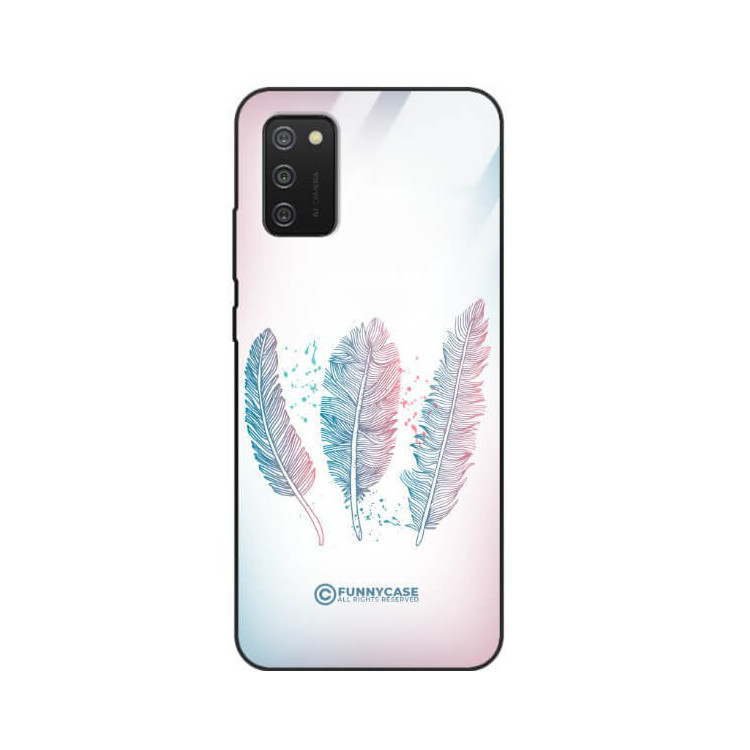 ETUI BLACK CASE GLASS NA TELEFON SAMSUNG GALAXY A02S PIÓRA BOHO