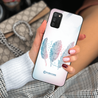 ETUI BLACK CASE GLASS NA TELEFON SAMSUNG GALAXY A02S PIÓRA BOHO