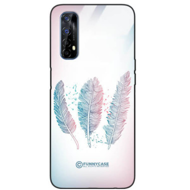 ETUI BLACK CASE GLASS NA TELEFON REALME 7 PIÓRA BOHO