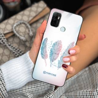 ETUI BLACK CASE GLASS NA TELEFON OPPO A33 PIÓRA BOHO