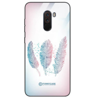 ETUI BLACK CASE GLASS NA TELEFON XIAOMI POCO F1 PIÓRA BOHO