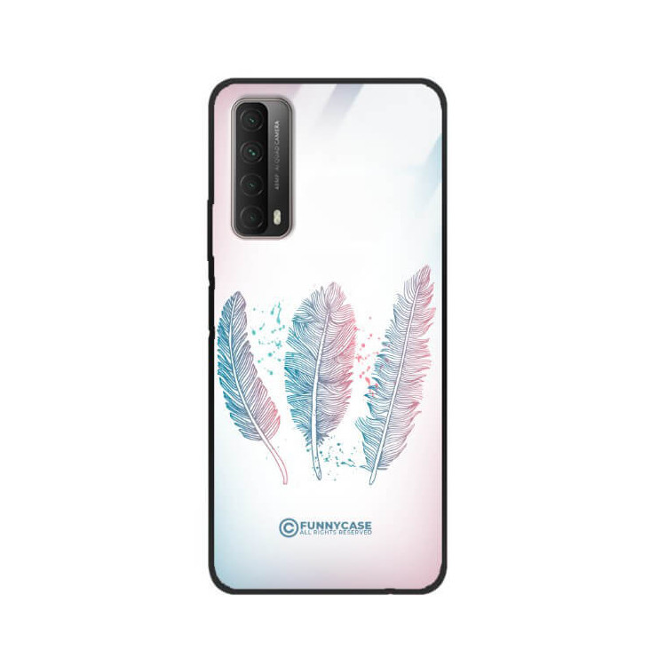 ETUI BLACK CASE GLASS NA TELEFON HUAWEI P SMART 2021 / Y7a PIÓRA BOHO