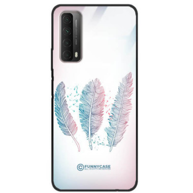 ETUI BLACK CASE GLASS NA TELEFON HUAWEI P SMART 2021 / Y7a PIÓRA BOHO