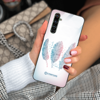 ETUI BLACK CASE GLASS NA TELEFON REALME X50 PRO PIÓRA BOHO