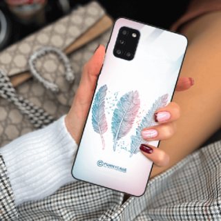 ETUI BLACK CASE GLASS NA TELEFON SAMSUNG GALAXY A31 PIÓRA BOHO