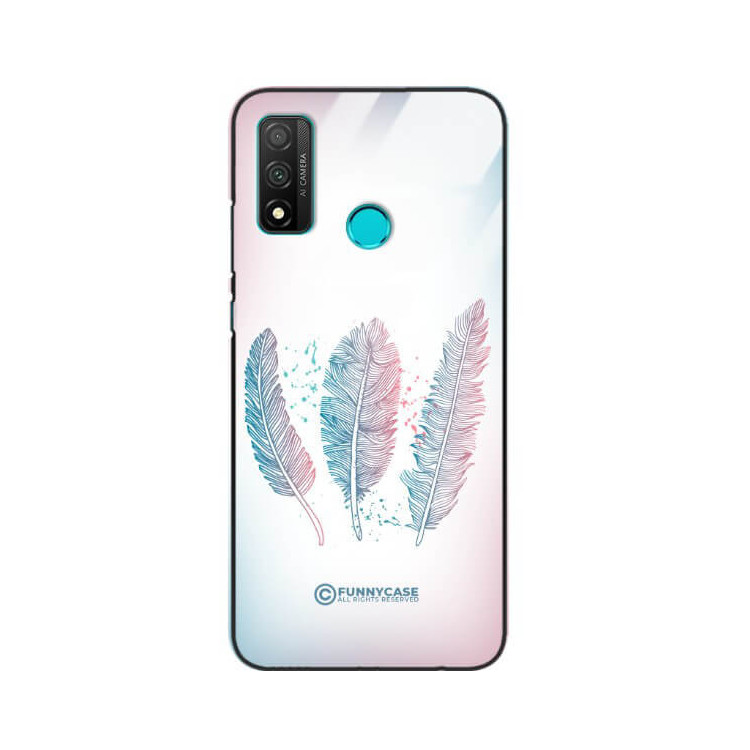 ETUI BLACK CASE GLASS NA TELEFON HUAWEI P SMART 2020 PIÓRA BOHO