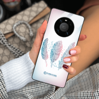 ETUI BLACK CASE GLASS NA TELEFON HUAWEI MATE 40 PRO PIÓRA BOHO