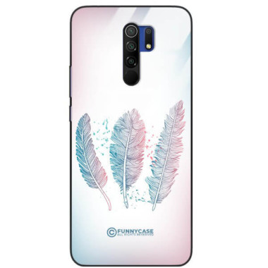 ETUI BLACK CASE GLASS NA TELEFON XIAOMI REDMI 9 PIÓRA BOHO