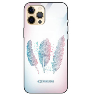 ETUI BLACK CASE GLASS NA TELEFON APPLE IPHONE 12 PRO MAX PIÓRA BOHO