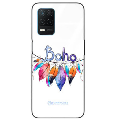 ETUI BLACK CASE GLASS NA TELEFON REALME 8 5G / V13 5G PIÓRA ETNO