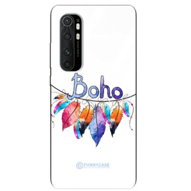 ETUI BLACK CASE GLASS NA TELEFON XIAOMI Mi NOTE 10 LITE PIÓRA ETNO