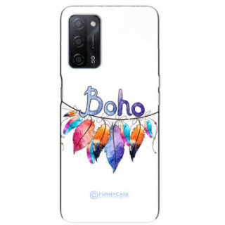 ETUI BLACK CASE GLASS NA TELEFON OPPO A55 PIÓRA ETNO