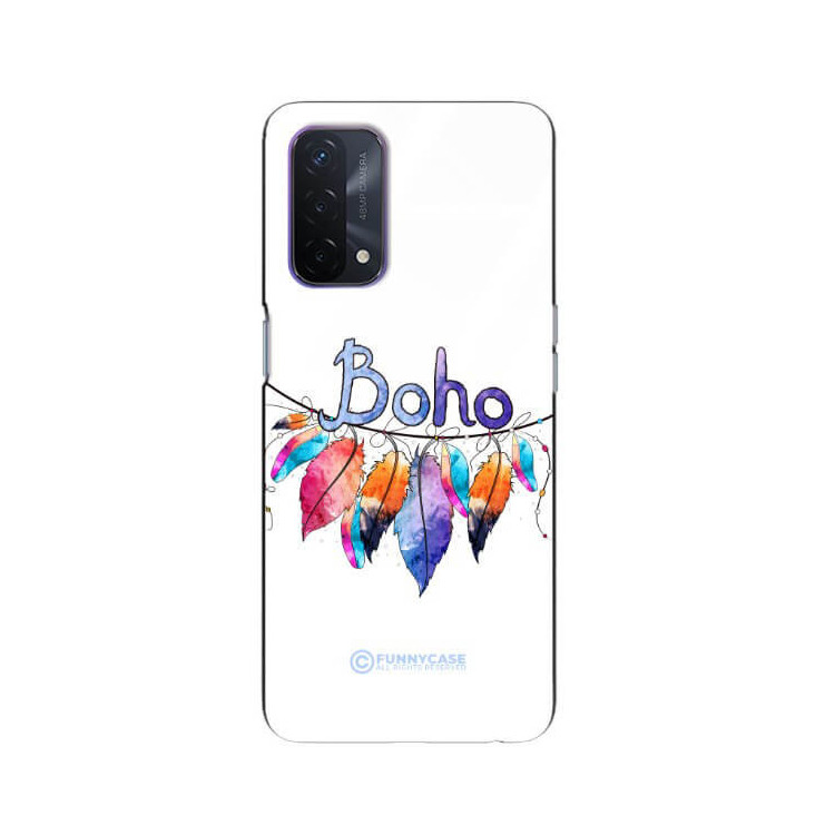 ETUI BLACK CASE GLASS NA TELEFON OPPO A93 5G PIÓRA ETNO