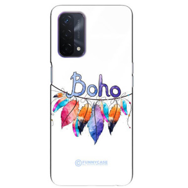 ETUI BLACK CASE GLASS NA TELEFON OPPO A93 5G PIÓRA ETNO