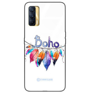 ETUI BLACK CASE GLASS NA TELEFON REALME V15 PIÓRA ETNO