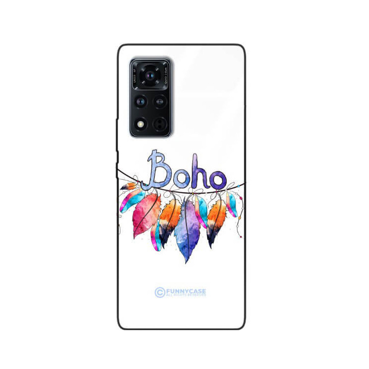 ETUI BLACK CASE GLASS NA TELEFON HUAWEI HONOR VIEW 40 V40 5G PIÓRA ETNO