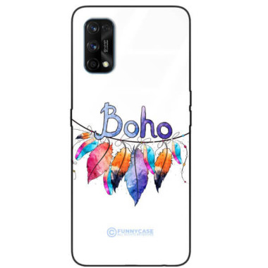 ETUI BLACK CASE GLASS NA TELEFON REALME 7 PRO PIÓRA ETNO