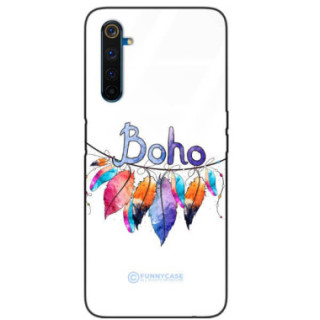 ETUI BLACK CASE GLASS NA TELEFON REALME 6 PRO PIÓRA ETNO