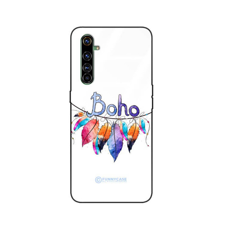 ETUI BLACK CASE GLASS NA TELEFON REALME X50 PRO PIÓRA ETNO