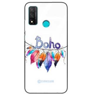 ETUI BLACK CASE GLASS NA TELEFON HUAWEI P SMART 2020 PIÓRA ETNO