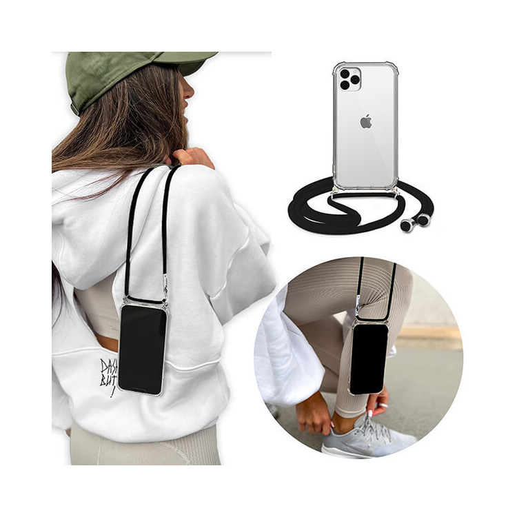 Crossbody Etui do APPLE IPHONE 11 PRO Ochronne Czarny Sznurek