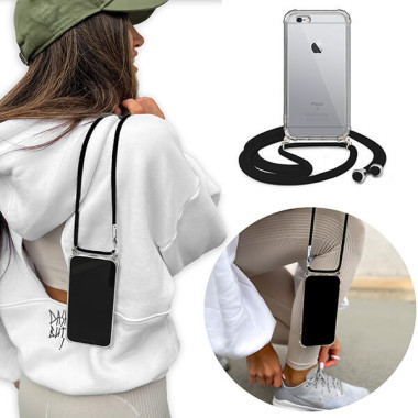 Crossbody Etui do APPLE IPHONE 6 Ochronne Czarny Sznurek