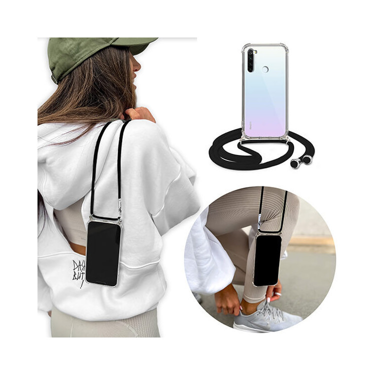 Crossbody Etui do XIAOMI REDMI NOTE 8T Ochronne Czarny Sznurek