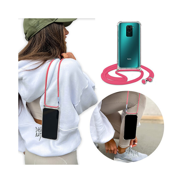 Crossbody Etui do XIAOMI REDMI NOTE 9 Ochronne Różowy Sznurek