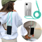 Crossbody Etui do REALME C21 Ochronne Turkusowy Sznurek