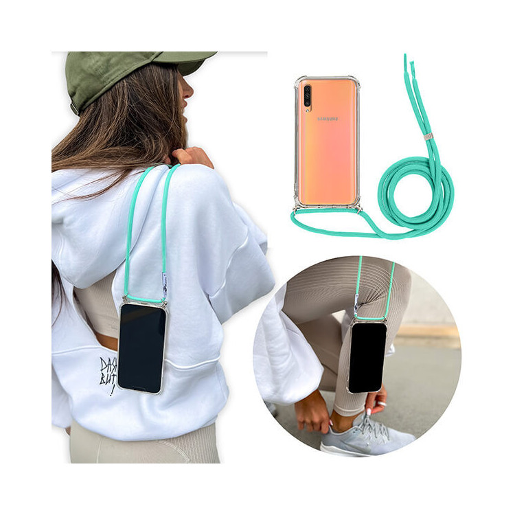 ETUI CROSSBODY NA TELEFON SAMSUNG GALAXY A50 TURKUSOWY