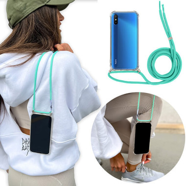 Crossbody Etui do XIAOMI REDMI 9A Ochronne Turkusowy Sznurek