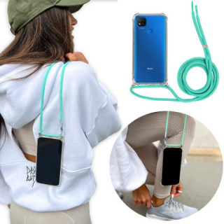 Crossbody Etui do XIAOMI REDMI 9C Ochronne Turkusowy Sznurek