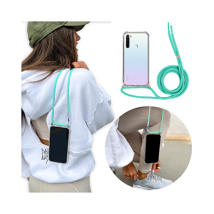 Crossbody Etui do XIAOMI REDMI NOTE 8T Ochronne Turkusowy Sznurek