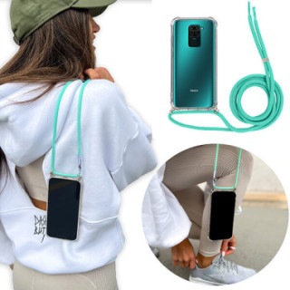 Crossbody Etui do XIAOMI REDMI NOTE 9 Ochronne Turkusowy Sznurek