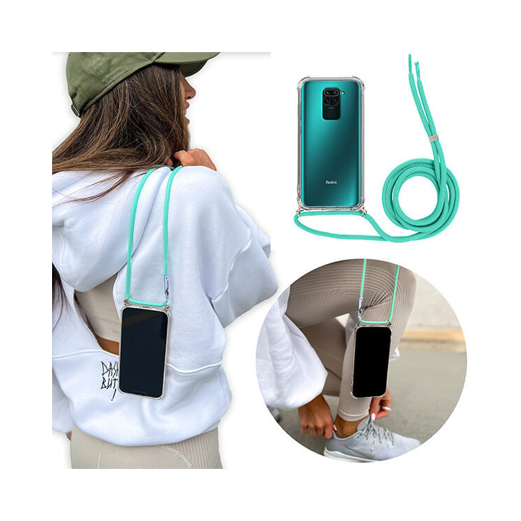 Crossbody Etui do XIAOMI REDMI NOTE 9 Ochronne Turkusowy Sznurek