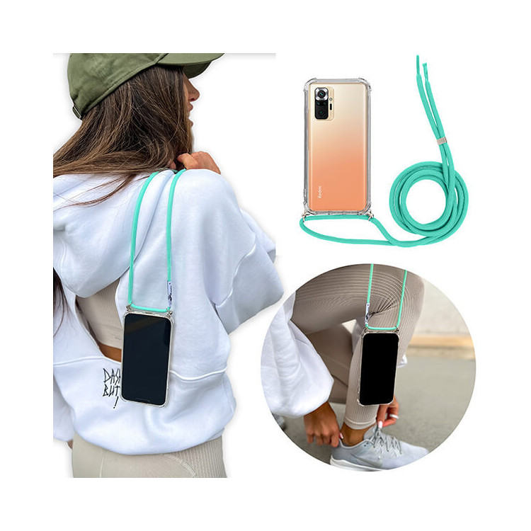 Crossbody Etui do XIAOMI REDMI NOTE 10 PRO Ochronne Turkusowy Sznurek