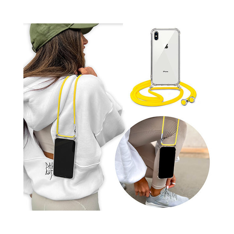 ETUI CROSSBODY NA TELEFON APPLE IPHONE XS ŻÓŁTY