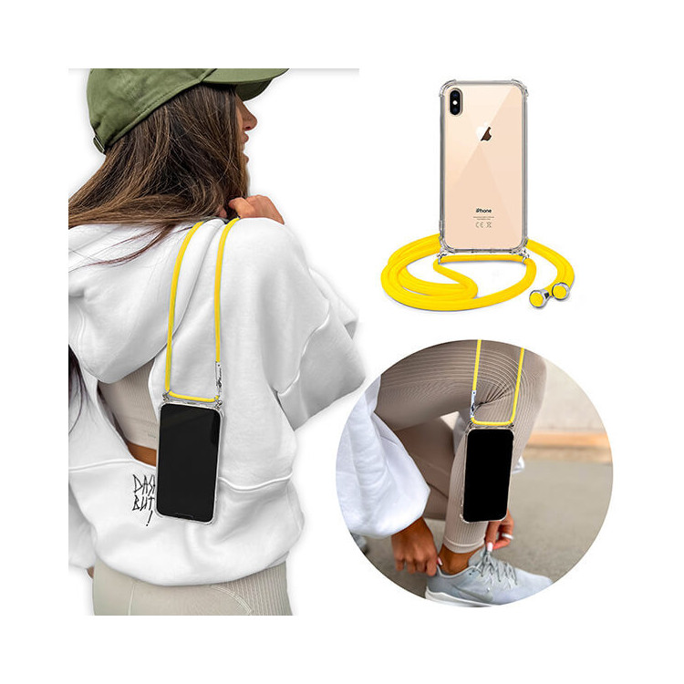 Crossbody Etui do APPLE IPHONE XS MAX Ochronne Żółty Sznurek