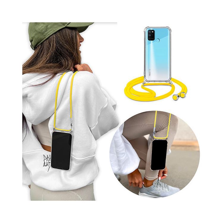 ETUI CROSSBODY NA TELEFON REALME 7I RMX 2103 ŻÓŁTY