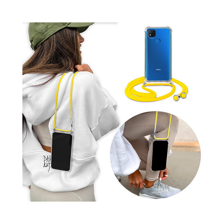 Crossbody Etui do XIAOMI REDMI 9C Ochronne Żółty Sznurek