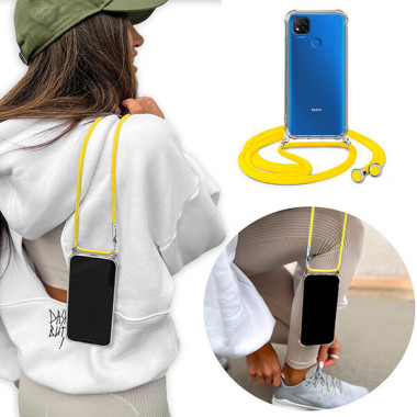 Crossbody Etui do XIAOMI REDMI 9C Ochronne Żółty Sznurek