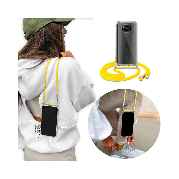 ETUI CROSSBODY NA TELEFON XIAOMI POCO X3 Żółty Sznurek