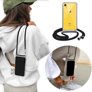 ETUI CROSSBODY NA TELEFON APPLE IPHONE XR CZARNY