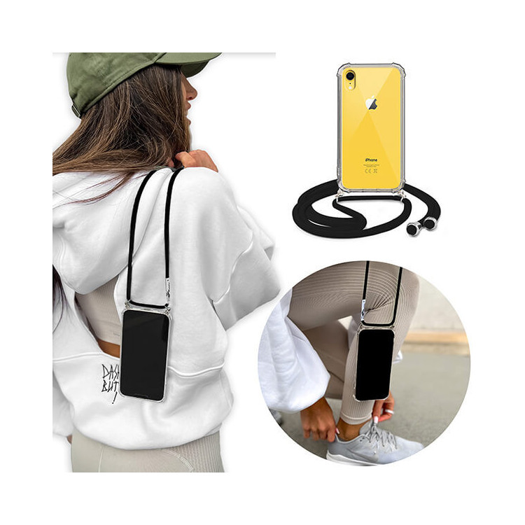 ETUI CROSSBODY NA TELEFON APPLE IPHONE XR CZARNY