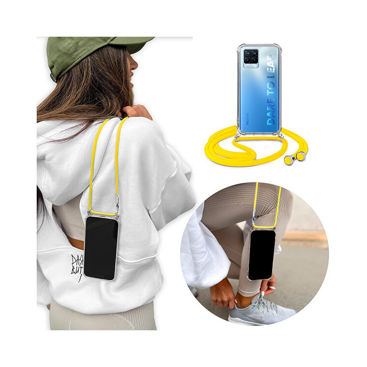 ETUI CROSSBODY NA TELEFON REALME 8 / 8 PRO Żółty Sznurek