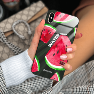 ETUI BLACK CASE GLASS NA TELEFON APPLE IPHONE XS MAX ARBUZ